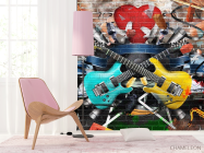 Фотошпалери Графіті стіна з гітарою - 4