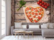 Фотообои Пицца в виде сердца - 3