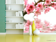 Фотошпалери Рожеві квітки і вода - 3