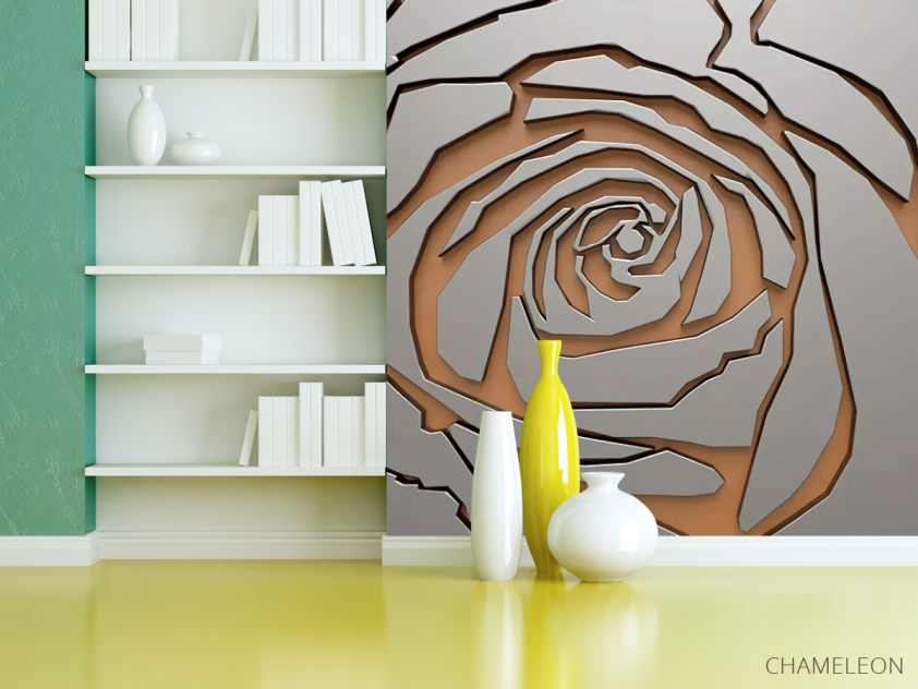 Фотообои Серая 3д роза - 3