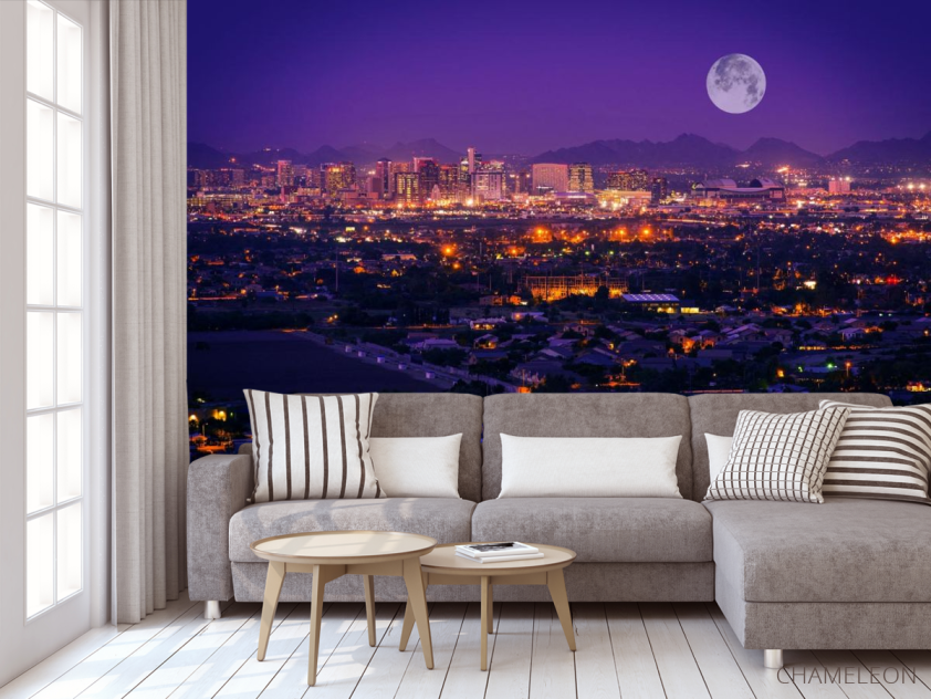 Фотообои луна над городом - 3