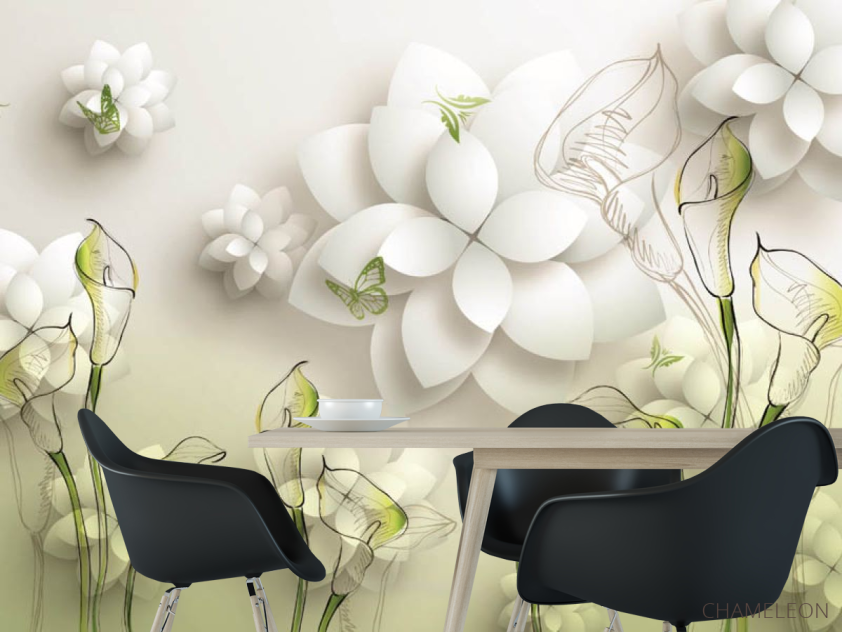 Фотошпалери 3Д квіти кали - 1