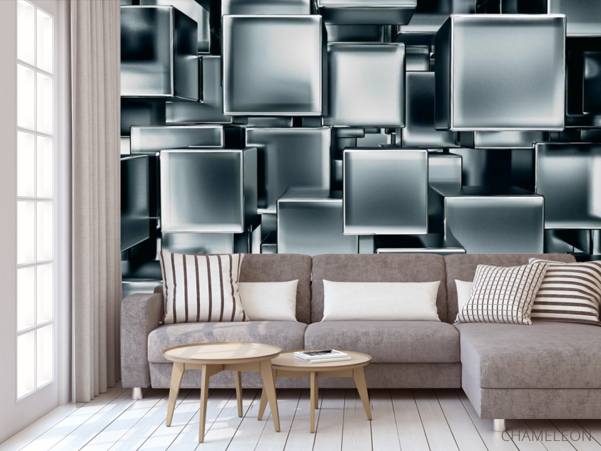 3д фотообои Серые кубы - 3