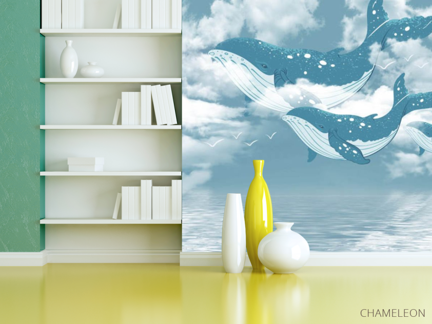 Фотошпалери синій кит - 3