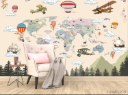 Фотообои Детская карта с горами и лесом - 4