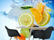Фотошпалери цитрусові у воді - 1