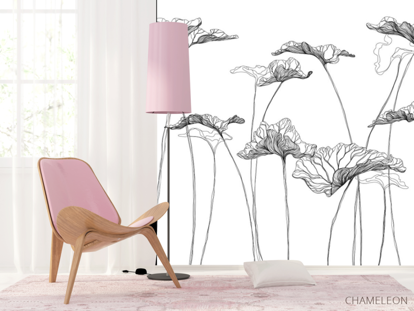 Фотошпалери квіти лінії - 4