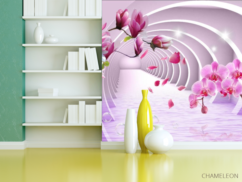 Фотошпалери Тунель і орхідеї 3d - 3