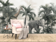 Фотообои Пальмы и тропические животные - 4