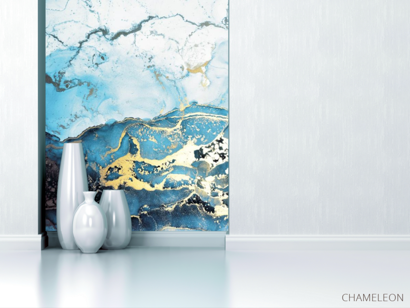 Фотообои Синий Fluid art вертикальный - 1