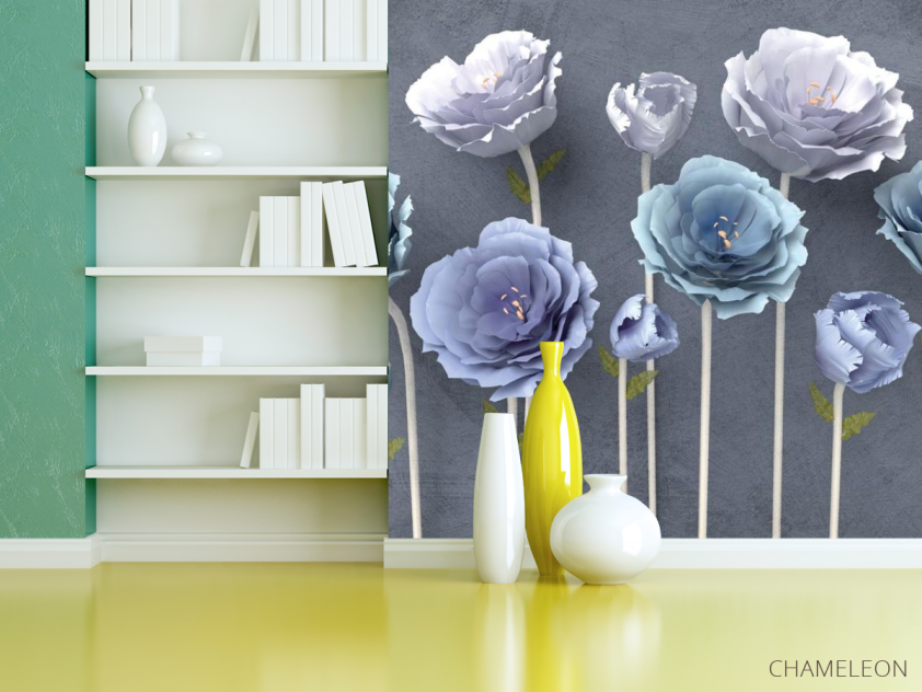 Фотошпалери красиві Сині квіти - 3