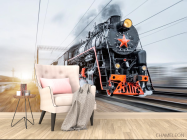 Фотообои паровоз в движении - 4