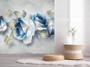 Фотошпалери Сині квіти 3д - 2