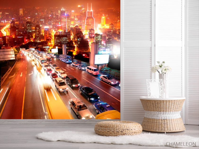 Фотошпалери Ніч, місто, пробка - 2