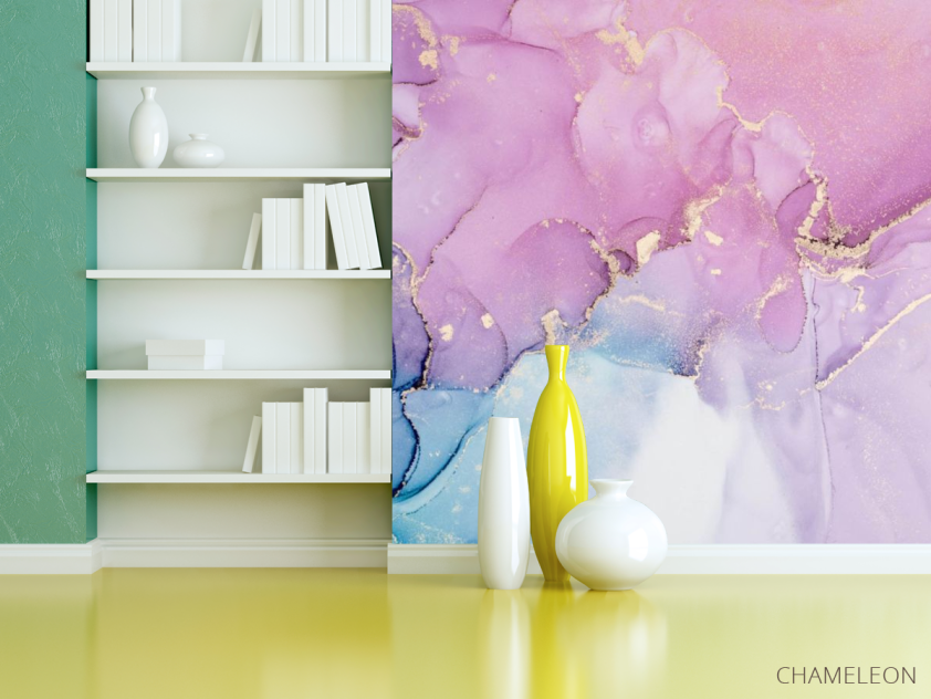 Фотошпалери яскравий рожевий Fluid art - 3