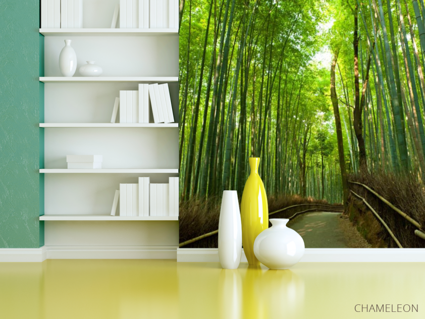 Фотошпалери алея через бамбук - 3