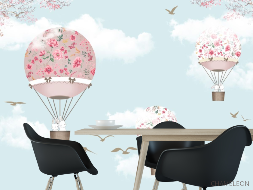 Фотошпалери повітряні кулі з тваринами - 1