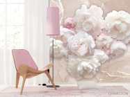 Фотошпалери Білі півонії з рожевим флюїдом - 4