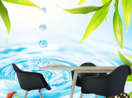 Фотошпалери крапля в воду і метелик - 1