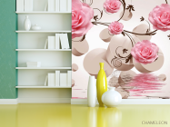 ФотообоиРозовые троянди і 3д сфери - 3