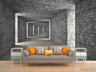 Фотообои Серый 3д тоннель - 1