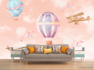 Фотообои Воздушные шары и самолетик - 1