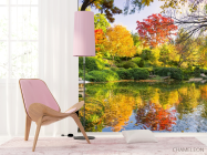 Фотошпалери осінній ліс над озером - 4