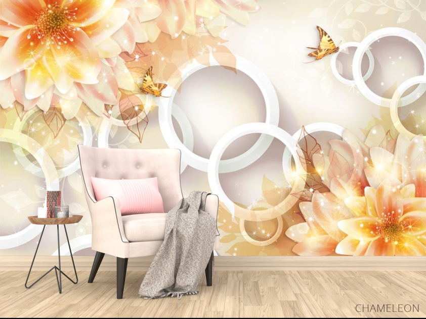 Фотообои Жёлтые хризантемы 3d - 4