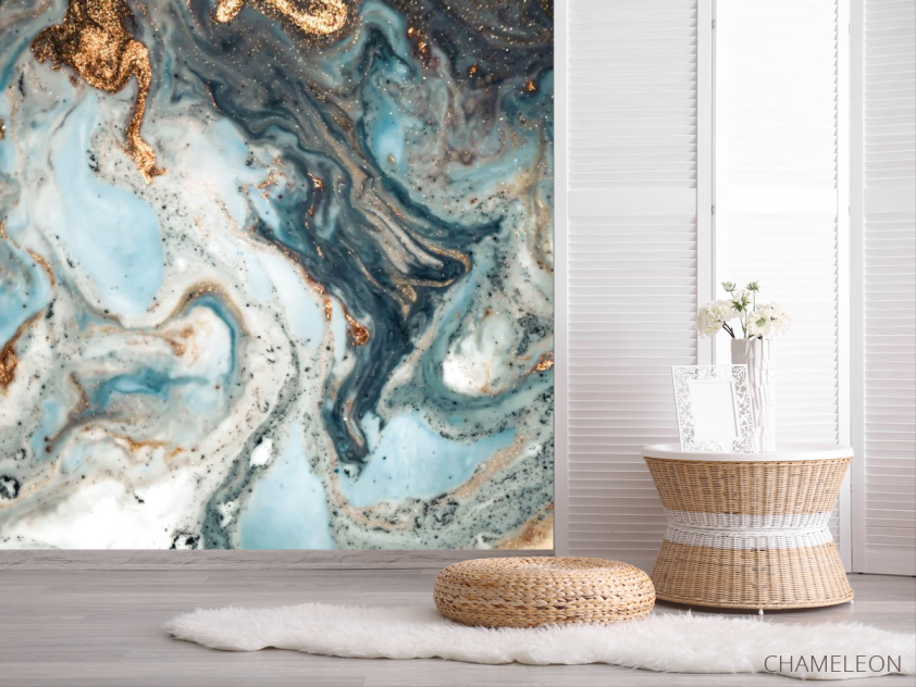 Фотошпалери Fluid art з золотом - 2