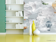 Фотошпалери Карта з повітряними кулями українською - 3