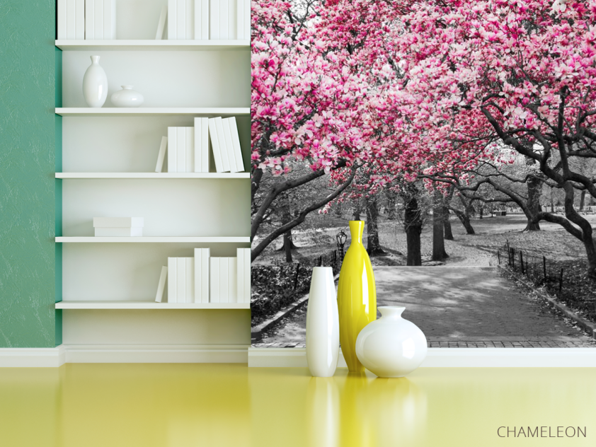 Фотошпалери Рожеві дерева в парку - 3