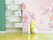 Фотошпалери Рожева стереоскопічна сакура - 3