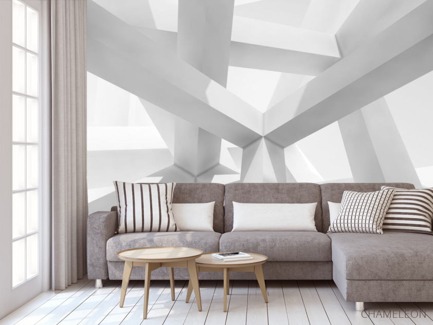 Фотообои Белые квадратные столбы - 3