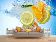 Фотообои цитрусовые в воде - 1