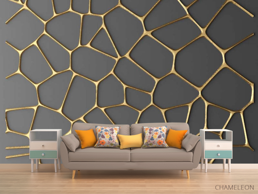 Фотообои 3д золотой узор - 1