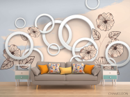 Фотообои 3д векторные цветы - 1