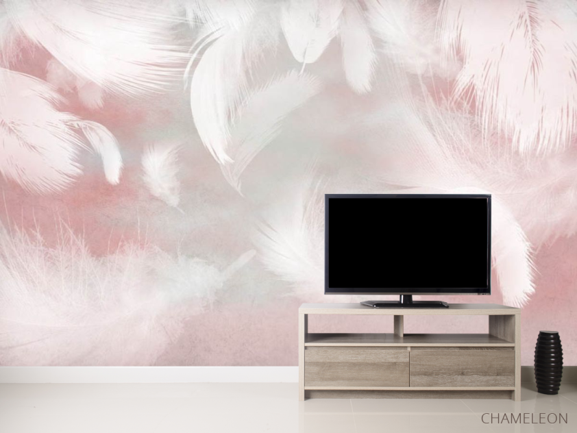 Фотообои Перья на розовом фоне - 2