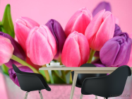 Фотошпалери Рожеві та фіолетові тюльпани - 1