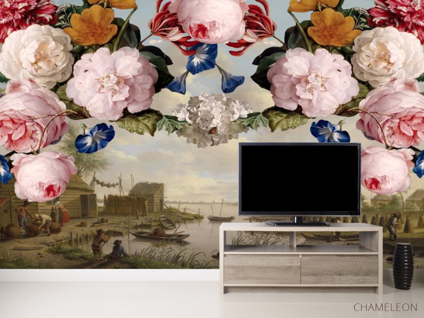 Фотообои Винтажный принт с цветами - 2