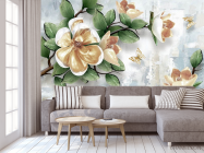 Фотообои 3d ветка с цветами - 3