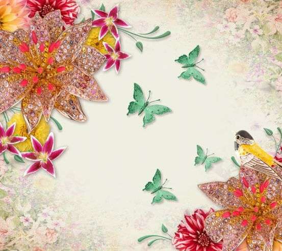 Фотообои Георгины и брошки 24206