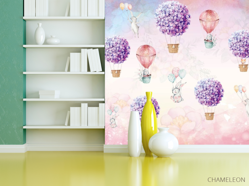 Фотообои Воздушные шары с кроликами - 3