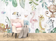 Фотообои Акварельные животные - 4