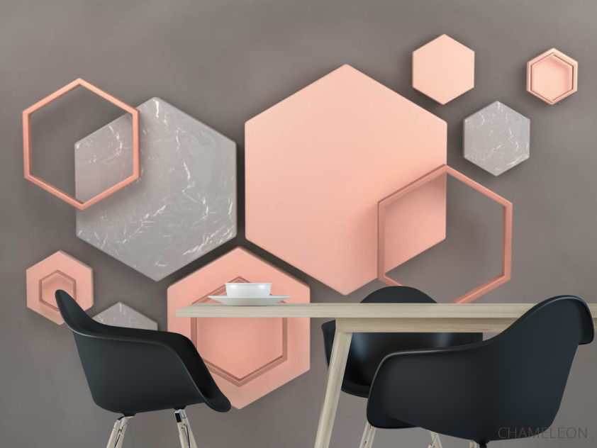 Фотошпалери шестикутники 3д - 1