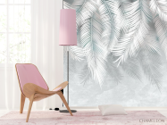 Фотошпалери сірі листя на стіну - 4