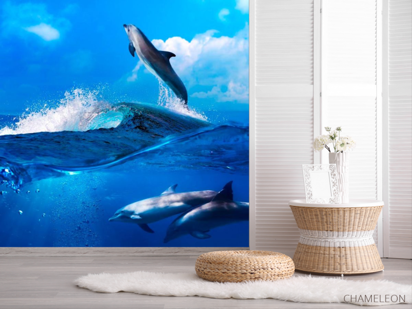 Фотообои Дельфины на волнах - 2