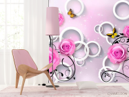 Фотошпалери Троянди бузкові 3d - 4