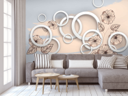 Фотообои 3д векторные цветы - 3