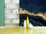 Фотошпалери Темний Fluid art в синіх відтінках - 3