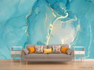 Фотообои Голубой Fluid art - 1